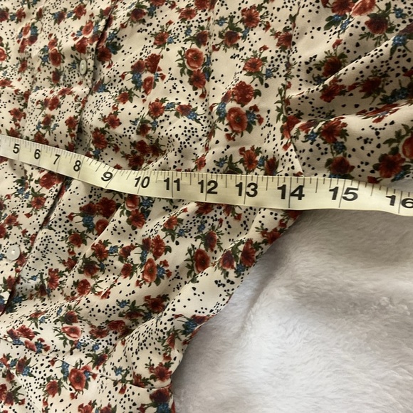 Jessica Robertson Women’s XXS Preppy Prairie Floral White Casual Shirt Dress - Picture 8 of 10